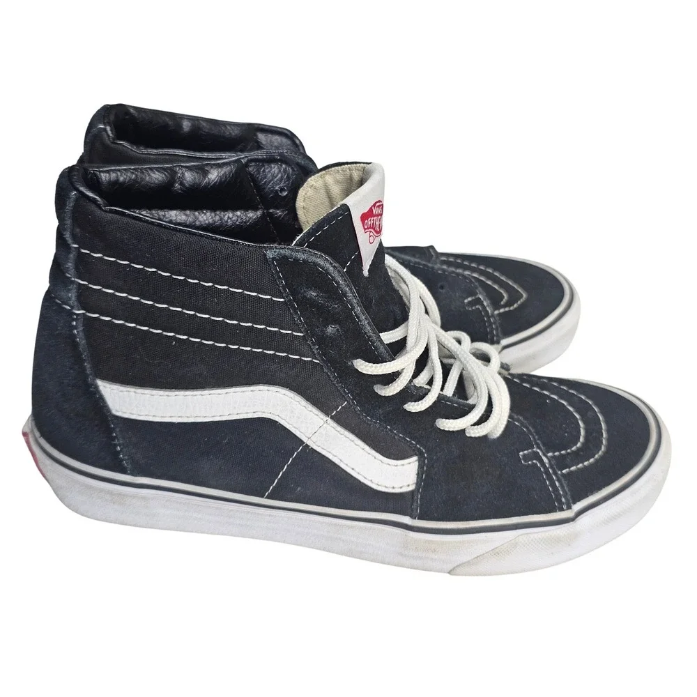 Vans Sk8-Hi Black White High Top Skate Shoes Mens 8 Womens 9.5 VN000D5IB8C